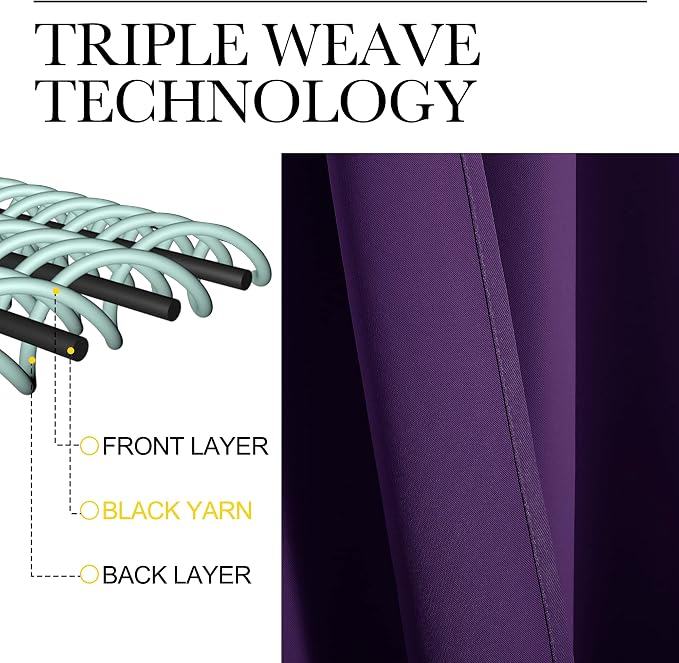 NICETOWN Blackout Curtains for RV Windows, Royal Purple, 2 Panels, Room - Image 3