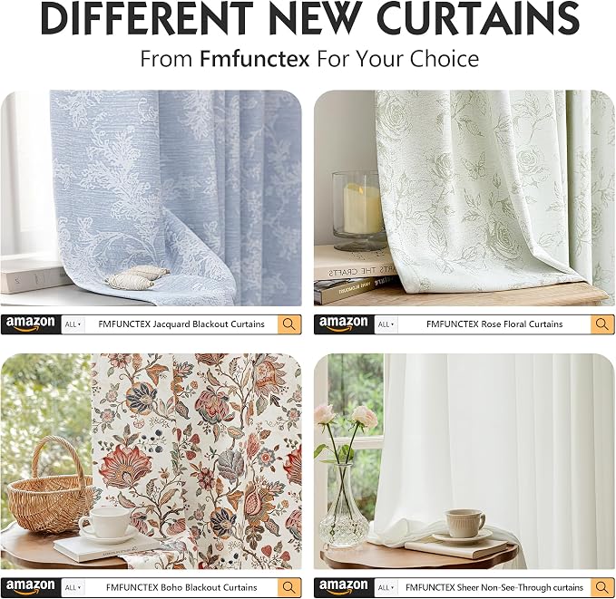 FMFUNCTEX 100% Light Grey Blackout Curtains - Image 8