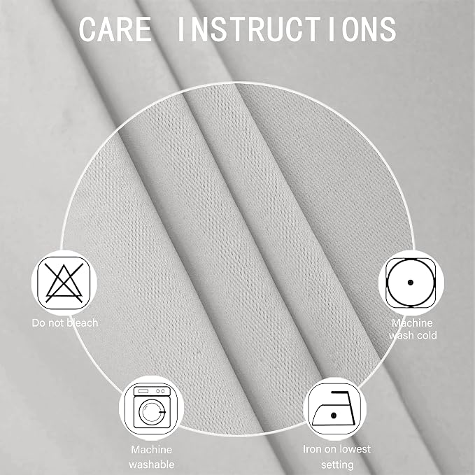 LEMOMO Blackout Curtains 66 x 84 inch/Light Grey Curtains Set of 2 - Image 4