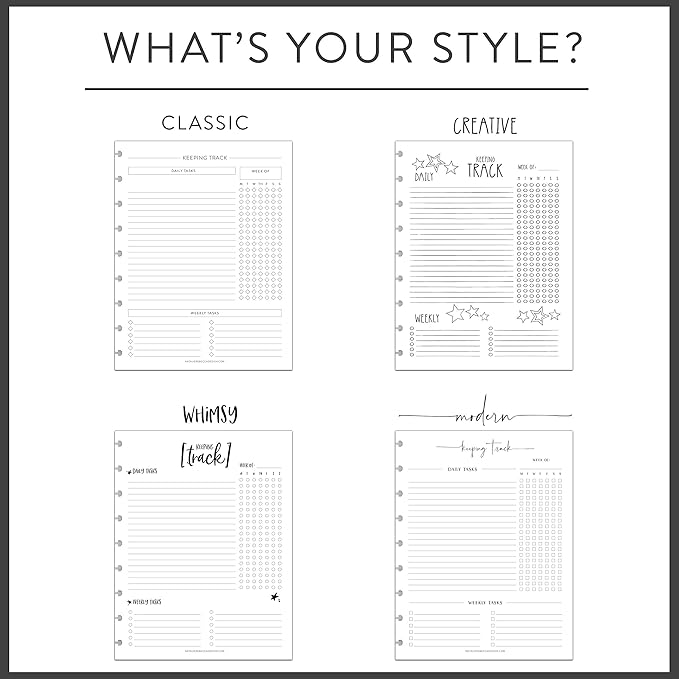 BetterNote Skinny Menu Grocery List Refills for Disc Notebooks, Fits Levenger Circa, Happy Planner, TUL, Staples Arc, InkWell Press, Half Sheet Page, Classic (9-Disc, 3.5"x9.25")