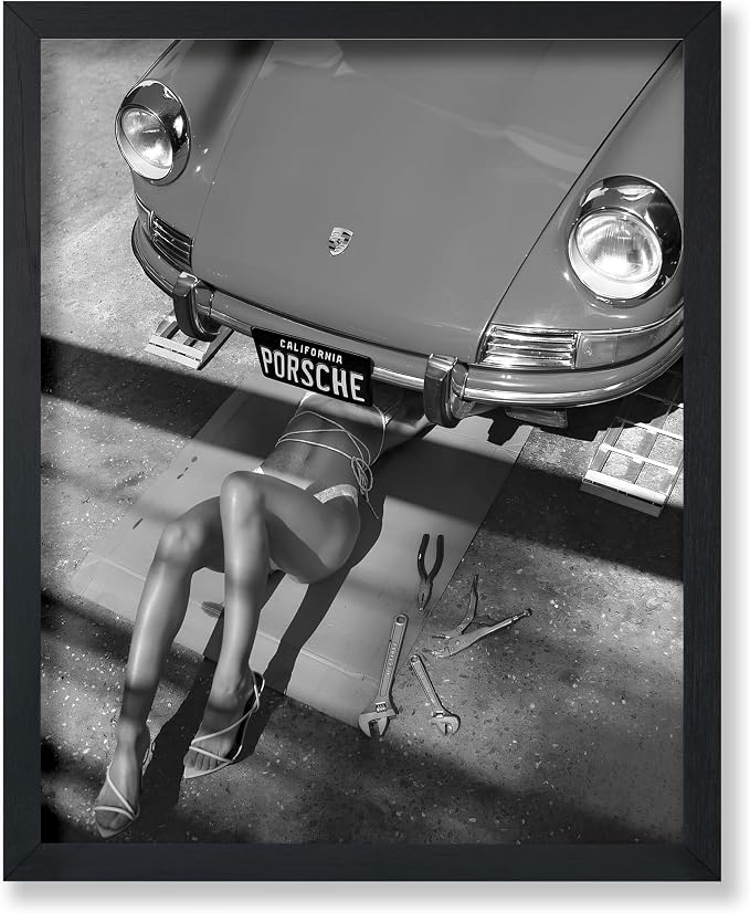 Poster Master Woman Classic Car Poster by PosterMaster