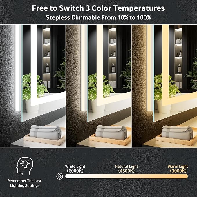 36"x36" LED Bathroom Mirror - Image 5
