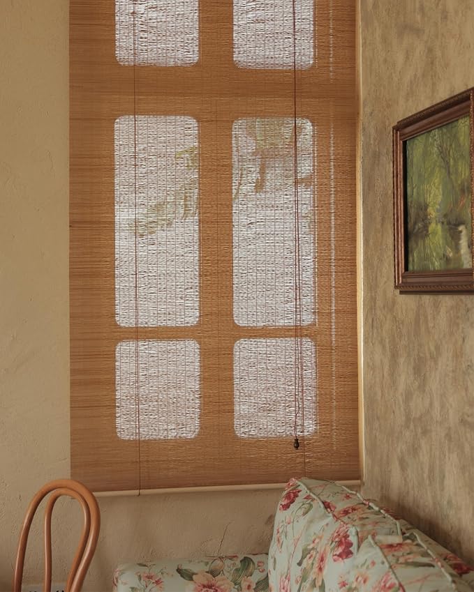 70" Wx72 H Bamboo Blinds Roller Shades - Image 3