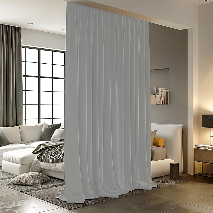 Room Divider Curtains for Ceiling Track Rod, 15 ft Wide x 7 ft Tall, 1 Panel by RoomDarkning