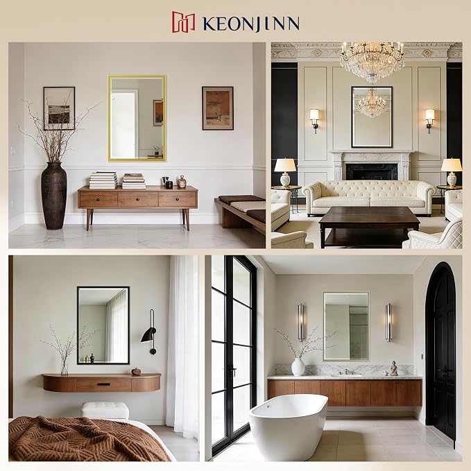 Keonjinn 48" x 30" Brushed Nickel Bathroom Mirrors - Image 9