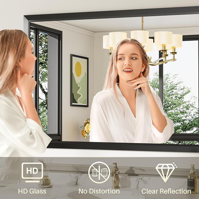 Briivue 20x30 Inch Black Bathroom Mirror - Image 3