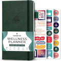 Clever Fox Wellness Planner - Weekly & Daily Health and Wellness Log, Food Journal & Meal Planner Diary for Calorie Counting, Notebook for Medical Condition Tracking – Pocket size (Forest Green)