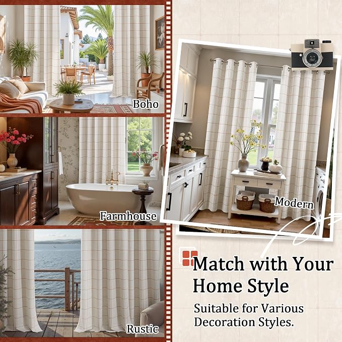 Lajode Plaid Curtains Pattern Printed 90 Inches Long - Image 8
