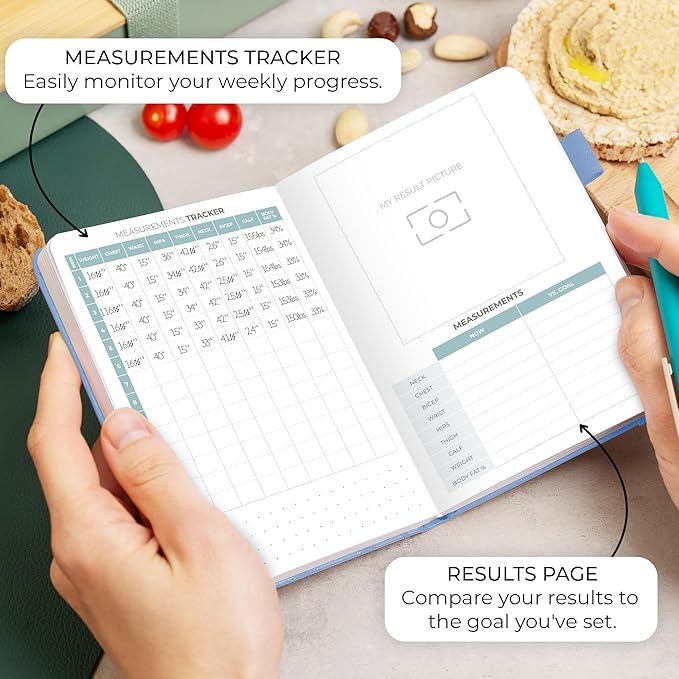 Clever Fox Food Journal Pocket - Daily Food Diary, Meal Planner to Track Calories & Nutrients, Weight Loss Tracker Notebook, 4x5.5” (Light Blue)