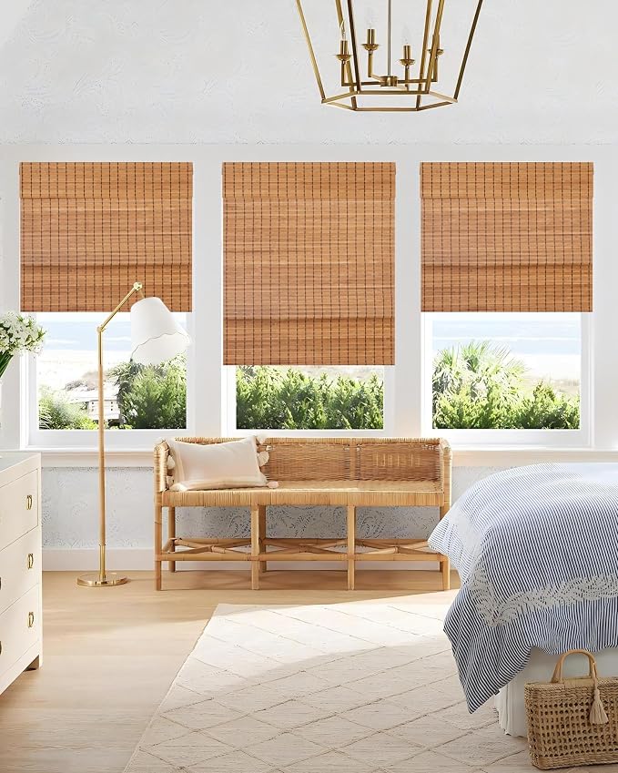 32''W X 72''H Cordless Bamboo Roman Shades - Image 9