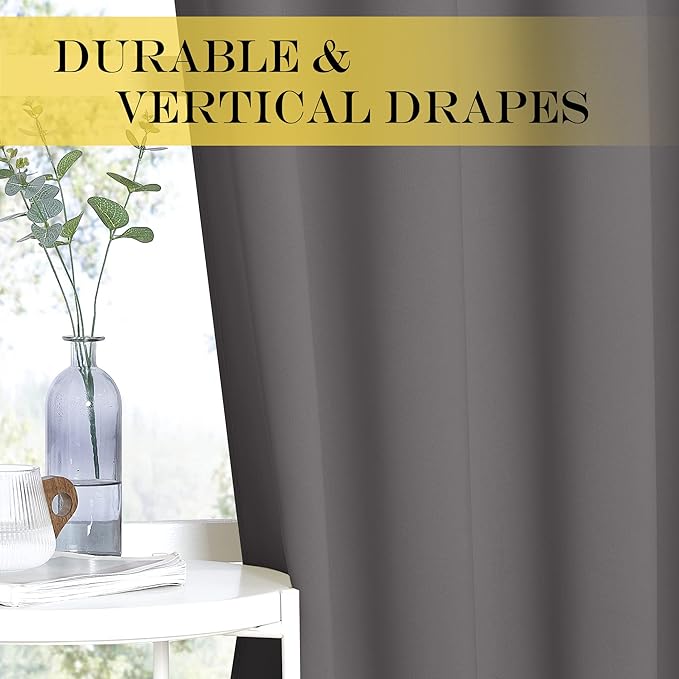 NICETOWN Blackout Grey Curtains Panel - Image 6
