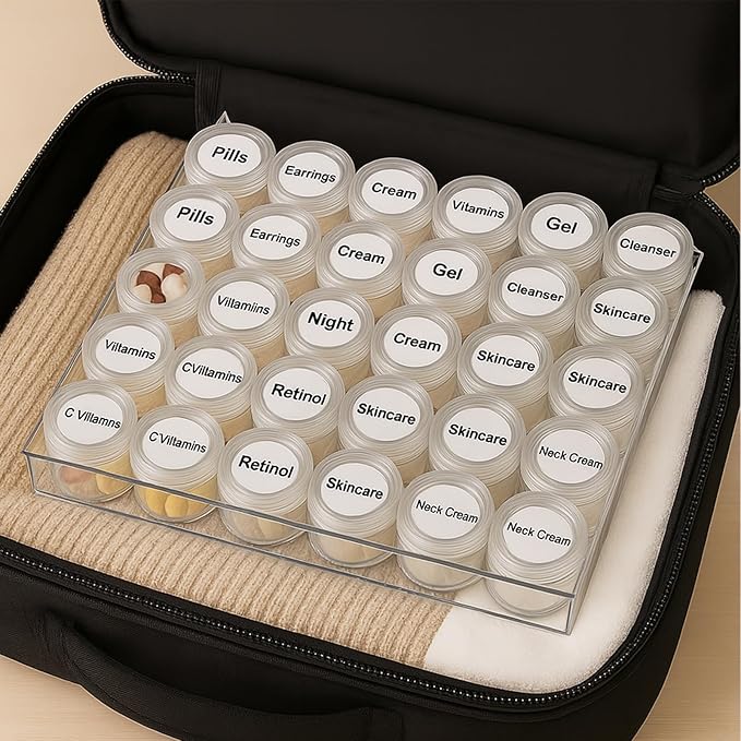 BigOtters 30 Grids Diamond Painting Storage Containers, Portable Bead Art Organizer Case with Lids for Crafts, Jewelry DIY