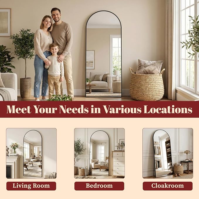 Suidia 65"x22" Arched Full Length Mirror - Image 9