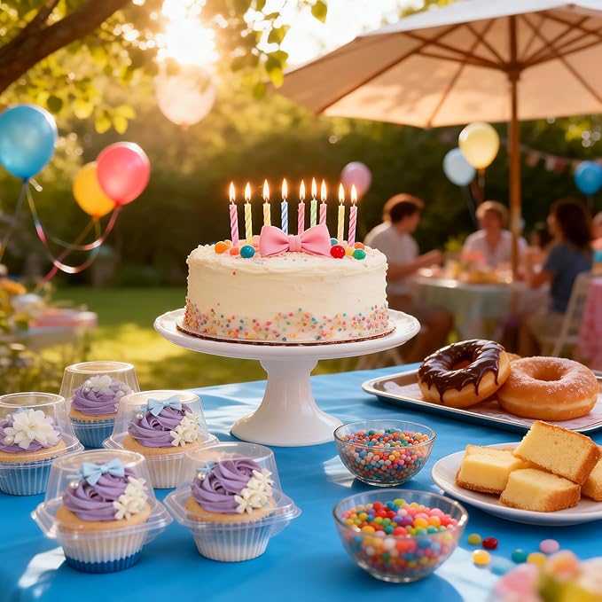 100 Pcs Cupcake Boxes Plastic Individual Cupcake Containers Single Cupcake Carrier with Connected Airtight Dome Lid for Party