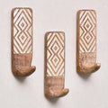 IndianShelf 10 LB- 6 Pieces Decorative Wood Adhesive Wall Hooks–Boho Peel and by IndianShelf