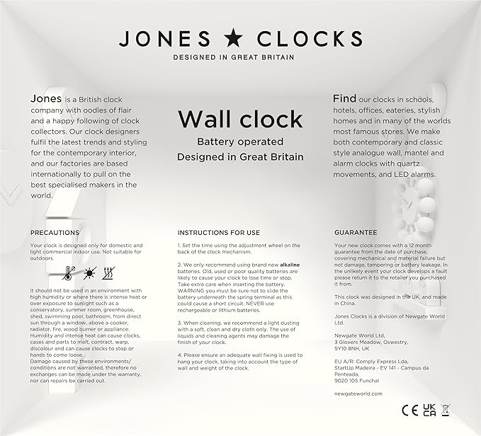 JONES CLOCKS® Movie wall Clock | Retro Rectangular Clock | 10 inch | Orange | - Image 8