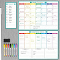 MaxGear Magnetic Fridge Calendar Whiteboard, 16"x12" Monthly and Weekly Dry Erase Board for Refrigerator, Smooth Writing and Effortless Cleaning Planner Board with 7 Markers,1 Eraser,1 Shopping List