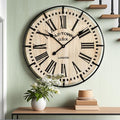 EMAX HOME Rustic Farmhouse Wall Clock 24 Inch, Vintage Oldtown London Wooden by EMAXHOME