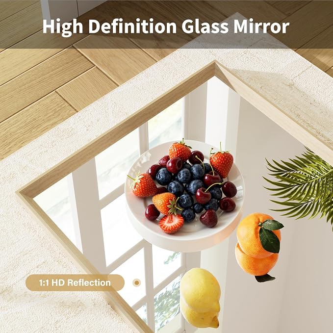 Oak Wood Effect Framed Wall Mirror, 20x30 Rectangle Mirror, Anti-desilvering - Image 7