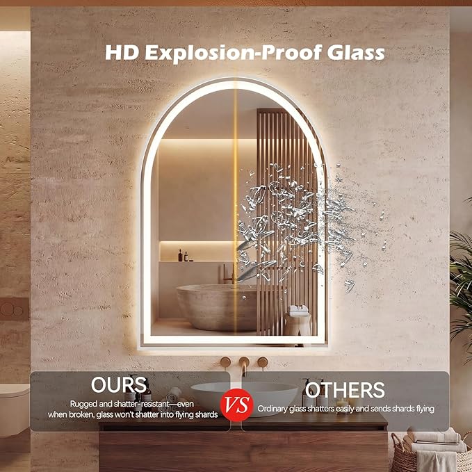 Sweetcrispy 24“×32” LED Bathroom Backlit Mirror - Image 2