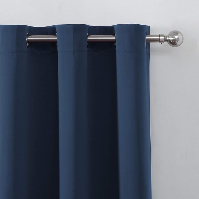 LEMOMO Navy Blue Thermal Blackout Curtains/42 x 95 Inch/Set of 2 Panels Room - Image 6