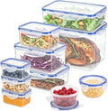 KIGI Food Storage Containers Set, Assorted Size Variety Pack, Airtight Leak Proof Lids, Stackable BPA-Free Multi-Use for Meal Prep, Leftovers, Kitchen & Fridge Freezer Organization, 20 Piece Set