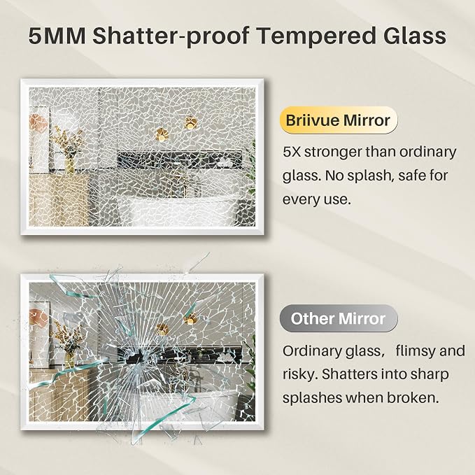 28x36 Inch White Bathroom Mirror - Image 8