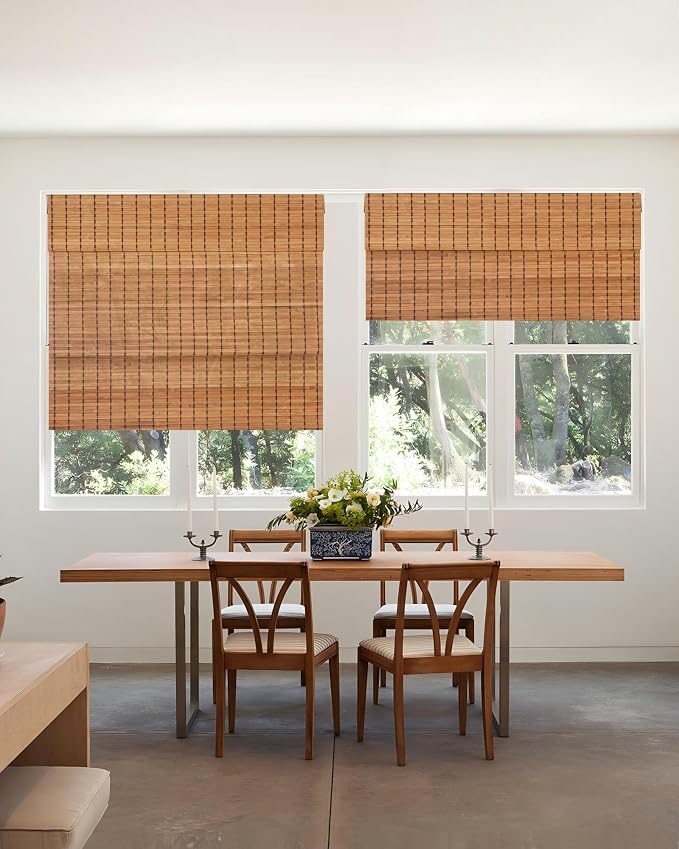 48''W X 72''H Cordless Bamboo Roman Shades - Image 7