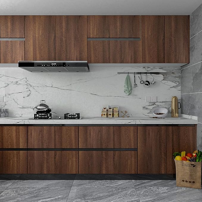 Walnut Wood Contact Paper 16x591 inch Dark Brown Wood Grain Wallpaper Peel and - Image 5