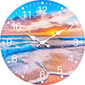 Sea Beach Blue Sky Sand 16 Inch Wooden Large Wall Clock by EZXZZ