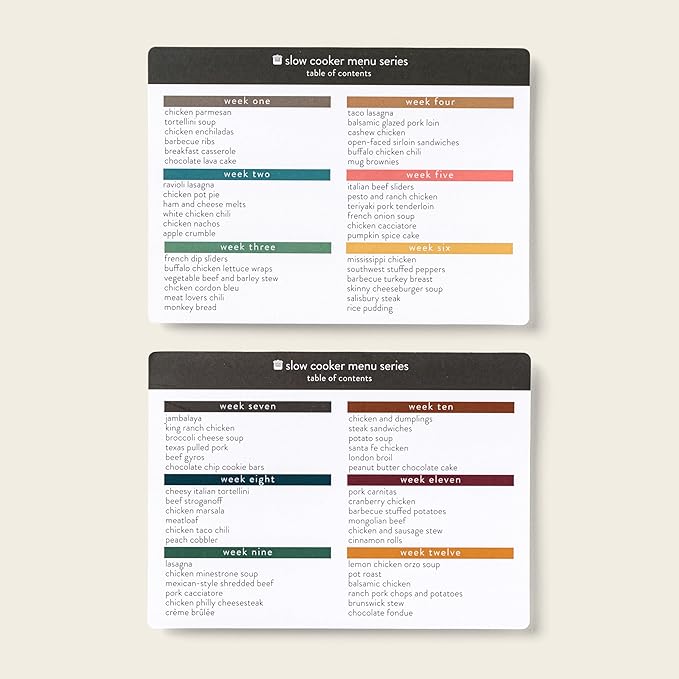 PPP Meal Planner with 72 Photo Recipe Cards (Slow Cooker) - Weekly Menu Planner | Recipe Box | 12 Reusable Grocery Lists | 5 Blank Cards | Card Protectors | Easy Recipe Ideas with Pictures