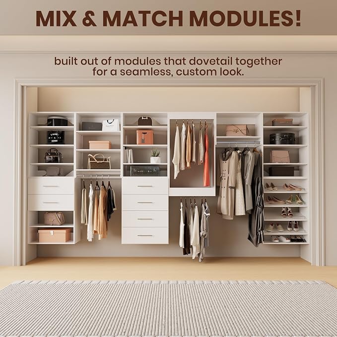 ROOMTEC Modular Closet System, 31.5" Shoe Shelf Closet Tower Wall-Mounted - Image 4
