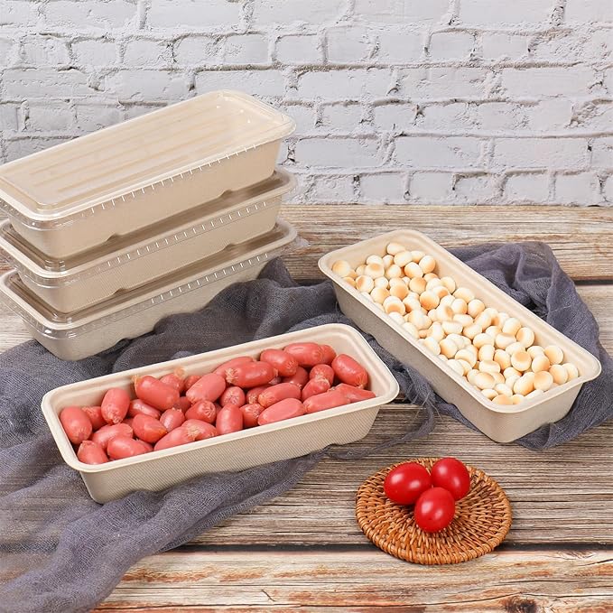 16 oz disposable Sugarcane Fibers bowls with lid take away Bagasse food containers Meal Prep Bowls 25 Pack