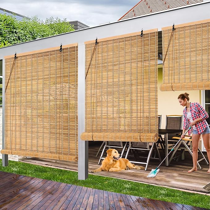 35x48 Inch Bamboo Blinds for Interior Windows, Light-Filtering & Privacy - Image 2