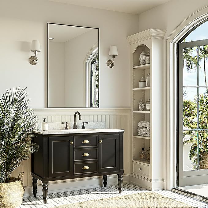FICTOR Bathroom Vanity Mirror-Black, 30x20 Inch, Shatterproof & Anti-Rust - Image 4
