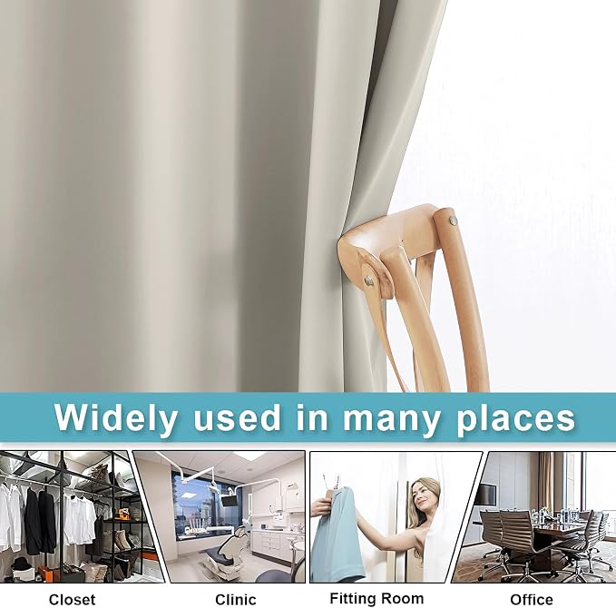 RYB HOME Blackout Curtains Thermal Insulating Privacy Temporary Door Curtains - Image 4