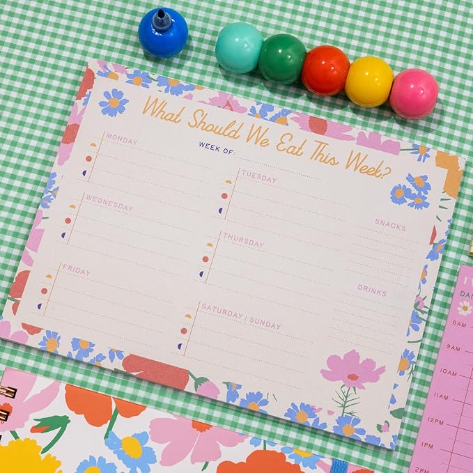 ban.do Magnetic Meal Planning and Shopping List Notepad Set, 9 x 6.8 inch Weekly Menu Planner, 9 x 3.6 inch Grocery List, Set of 2