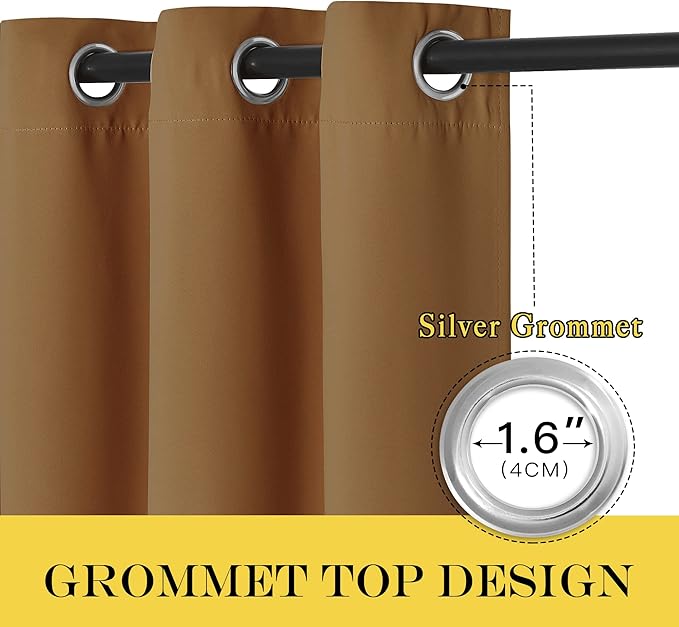 NICETOWN Blackout Sliding Glass Door Curtains, Room Darkening Thermal Insulated - Image 6