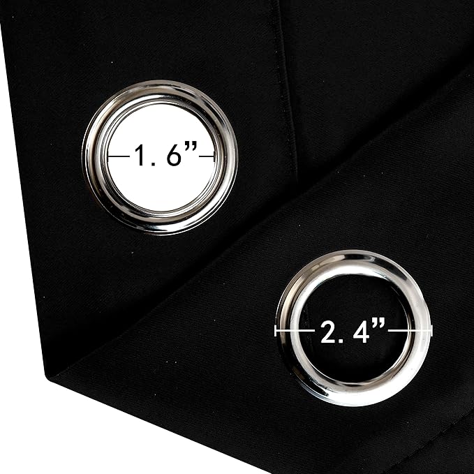 LEMOMO Black Blackout Curtains 34 x 54 Inch Length/Set of 2 Curtain - Image 6