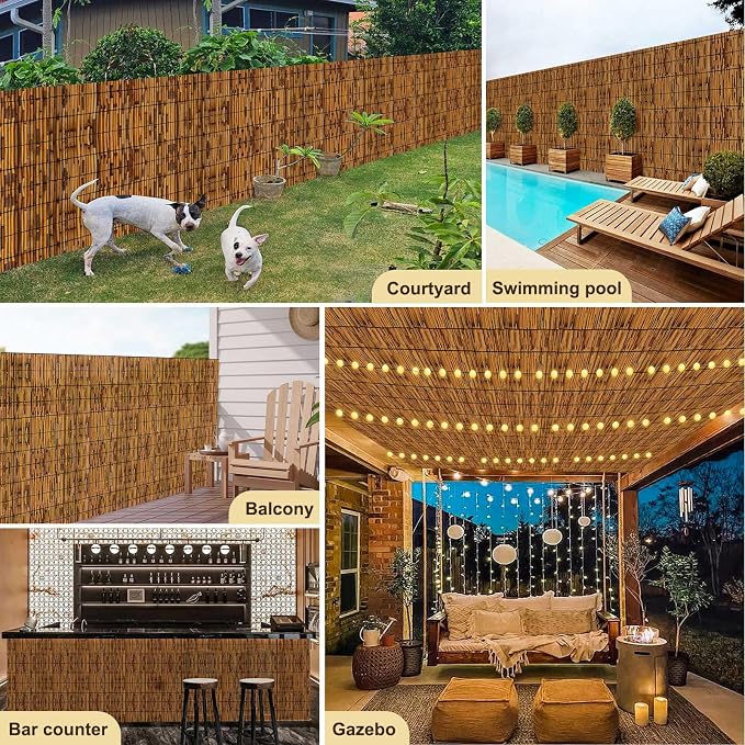 Reed Fencing Rolls, Patio Privacy Screen 5 Feet High, Decorative Bamboo Fence - Image 7