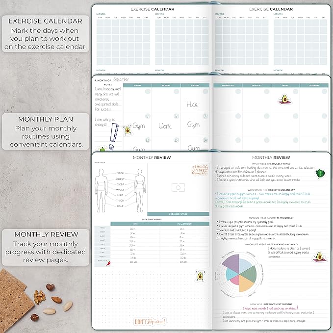 Clever Fox Meal Planner PRO – Weekly Meal Prep Journal with Grocery List & Weigh Loss Tracker – Diet, Fitness & Welness Log Book – Nutrition Diary Notebook – Lasts 12 Months, 7x10” (Aquamarine)