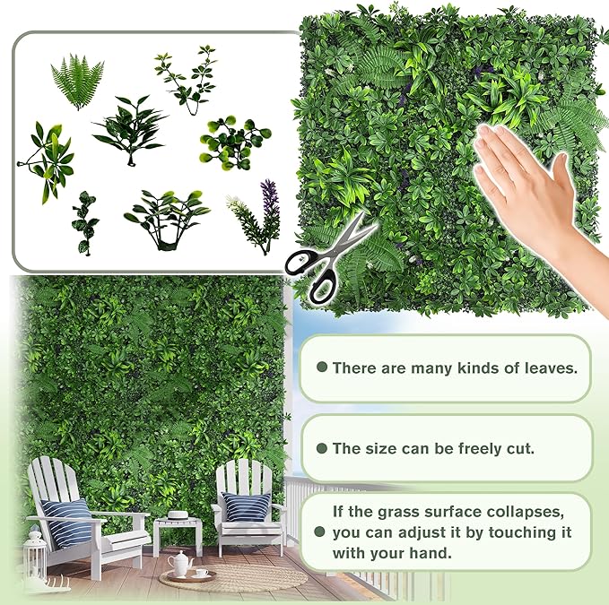 Artificial Green Boxwood Grass Wall Roll: 60"x128" UV Protected Ivy Privacy - Image 3