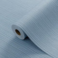 Blue Grey Faux Grasscloth Wallpaper Peel and Stick Linen Textured 24"x394" by HyunHome