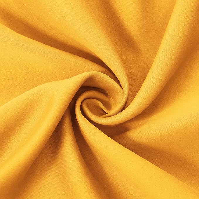 LEMOMO Yellow Blackout Curtains 40 x 63 Inch Length/Set of 2 Curtain - Image 5