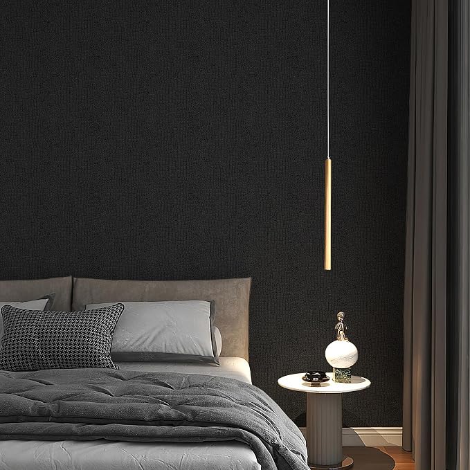 Fititem Black Peel and Stick Wallpaper 472inL 17.3inW Black Contact Paper - Image 6