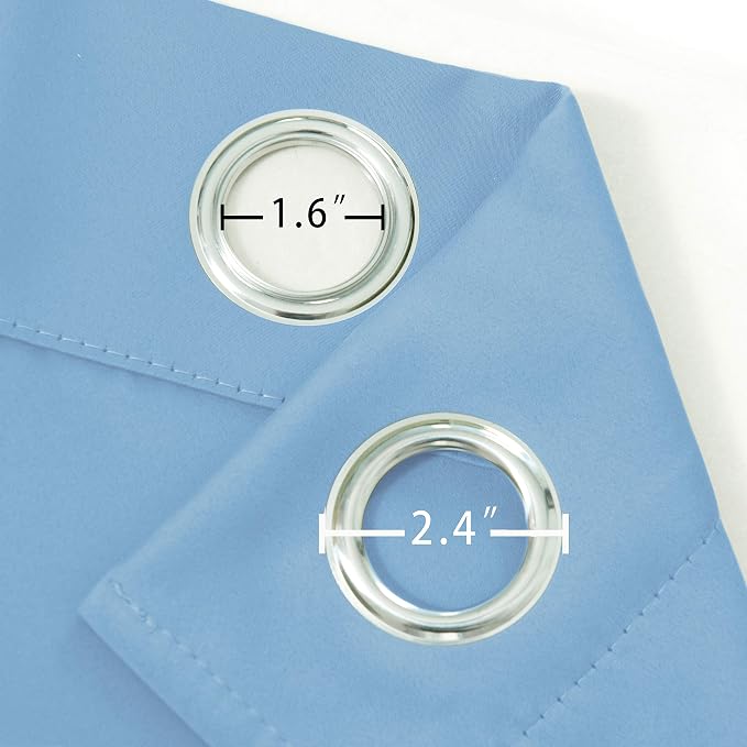 LEMOMO Sky Blue Thermal Blackout Curtains/52 x 95 Inch/Set of 2 Panels Room - Image 6