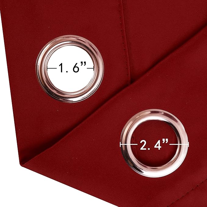 LEMOMO Red Thermal Blackout Curtains/52 x 72 Inch/Set of 2 Panels Room - Image 6