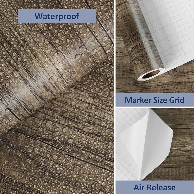 WESTICK Brown Wood Contact Paper Peel and Stick Countertops Waterproof Wood - Image 8