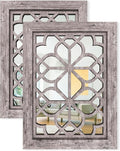Set of 2 13x17 Inch Rectangular Shatterproof Decorative Wall Mirrors, Boho by HMANGE