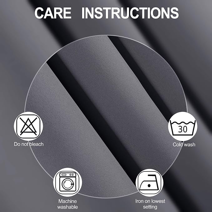 LEMOMO Grey Thermal Blackout Curtains/52 x 54 Inch/Set of 2 Panels Room - Image 4